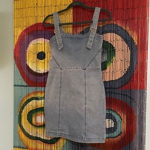 Denim Overall Dress • Stitch Detail • Back Zip